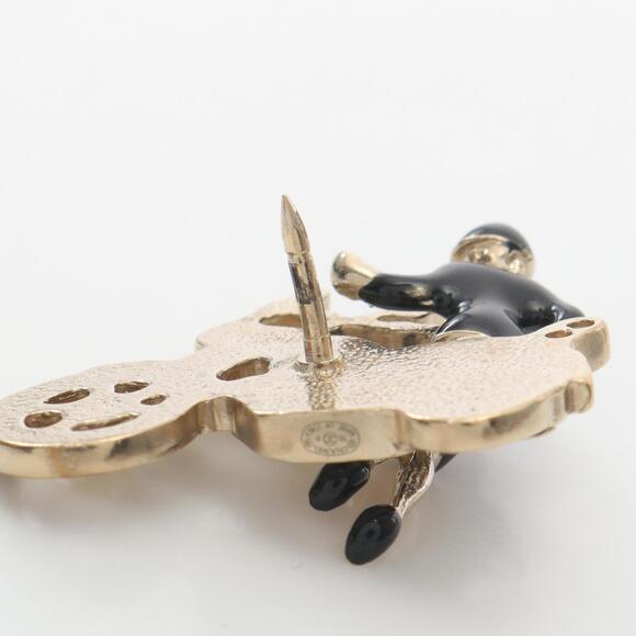 CHANEL Authentic Black Logo Brooch - Picture 4 of 4